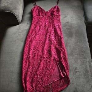 Elegant Red Lace Dress